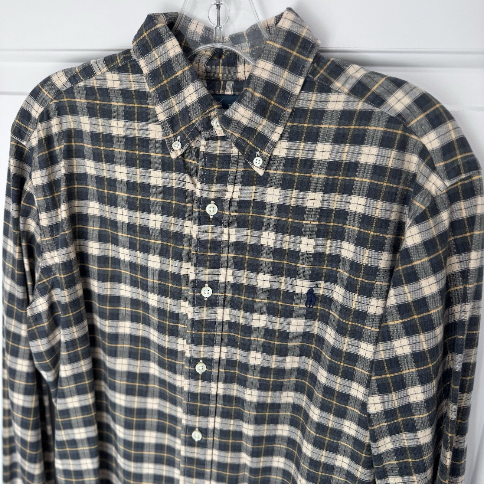 Ralph Lauren Men’s Plaid Button Down Shirt Size M Classic Fit Flannel Cotton