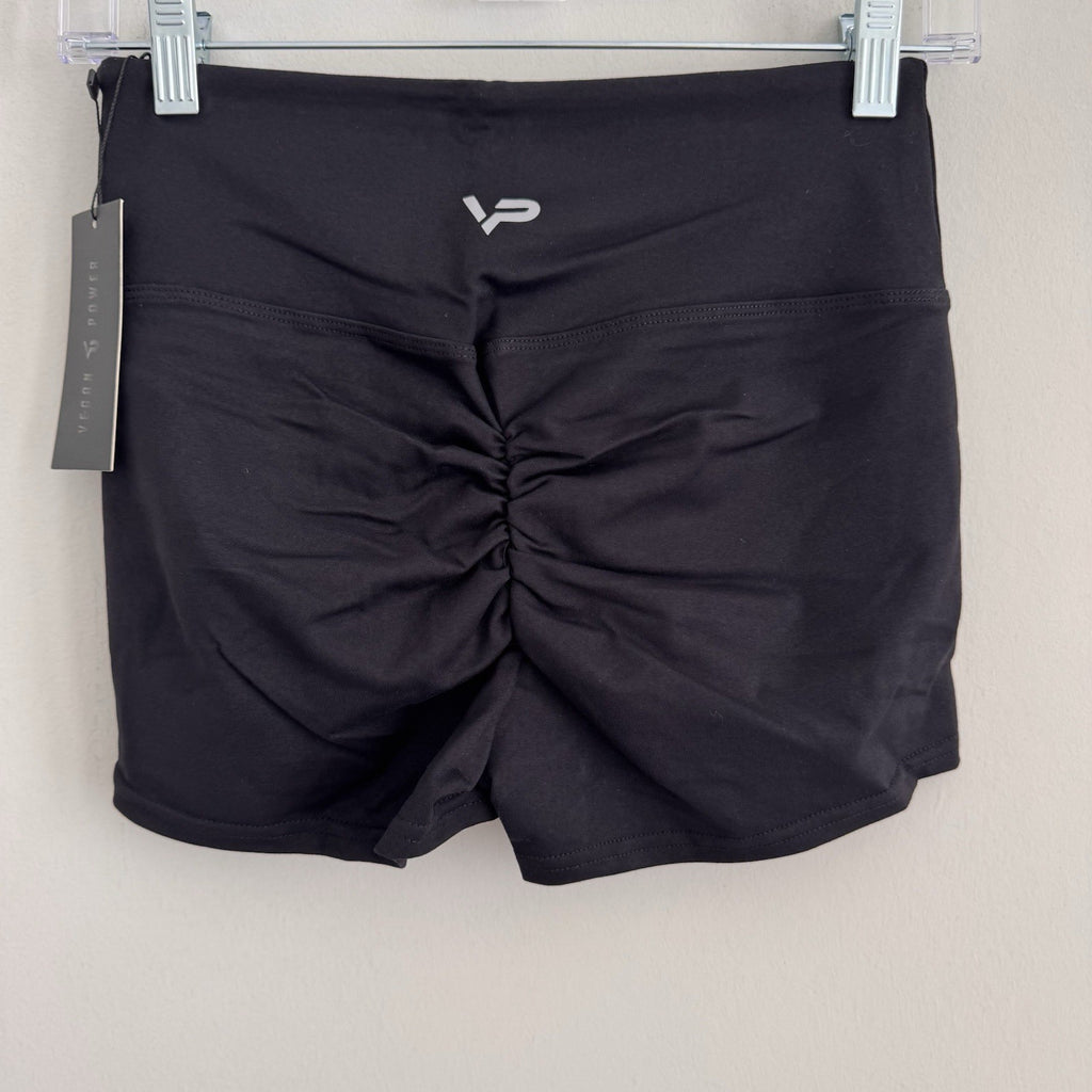High Waist Scrunch Butt Shorts Women’s Yoga Gym Fitness Athletic Black Size M