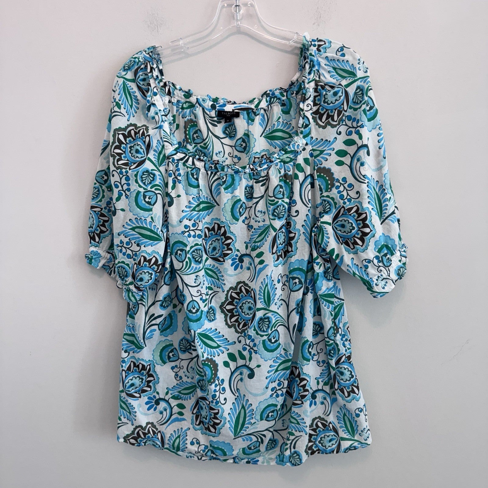 Talbots Women’s Plus 1X Top Lot Plaid Floral Cardigan Cotton 3Pc