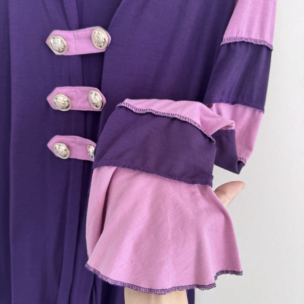DRESSFO Purple Hooded Tunic Top XL Lace Up Back Steampunk Whimsigoth Renaissance