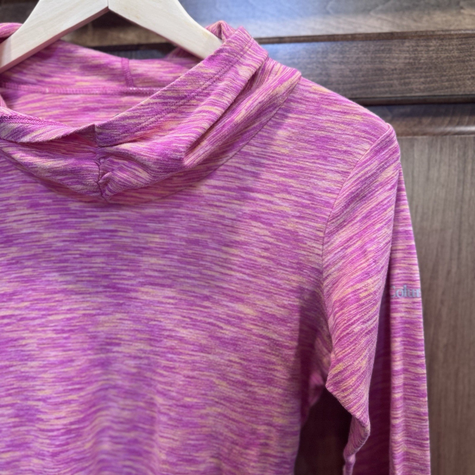 Columbia Women’s Omni-Wick Pullover Hoodie M Pink Heather Long Sleeve 