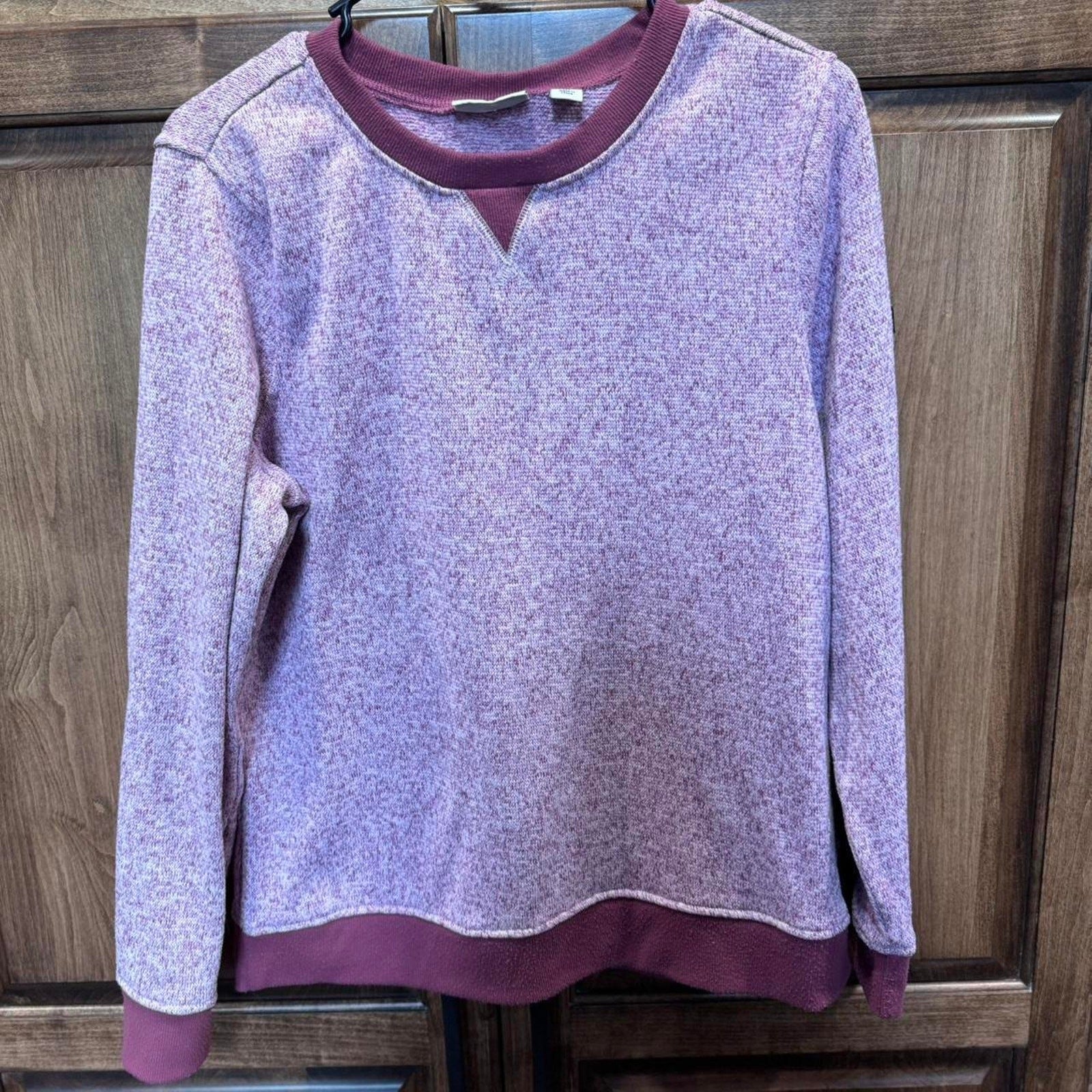 L.L. Bean Lightweight Sweater Fleece Top Women's Clothing Bramble Berry Medium