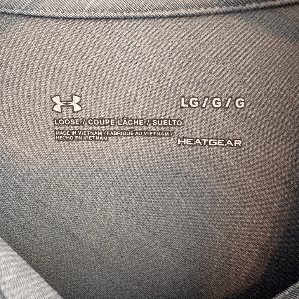 Under Armour HeatGear Men's Large Gray Polo Shirt Loose Fit Golf Activewear