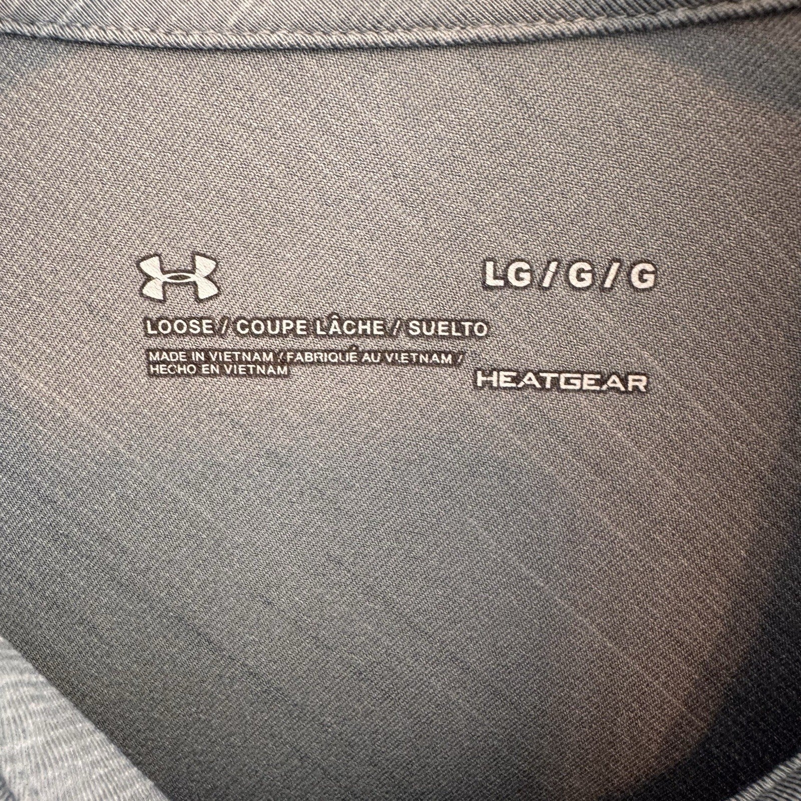 Under Armour HeatGear Men's Large Gray Polo Shirt Loose Fit Golf Activewear