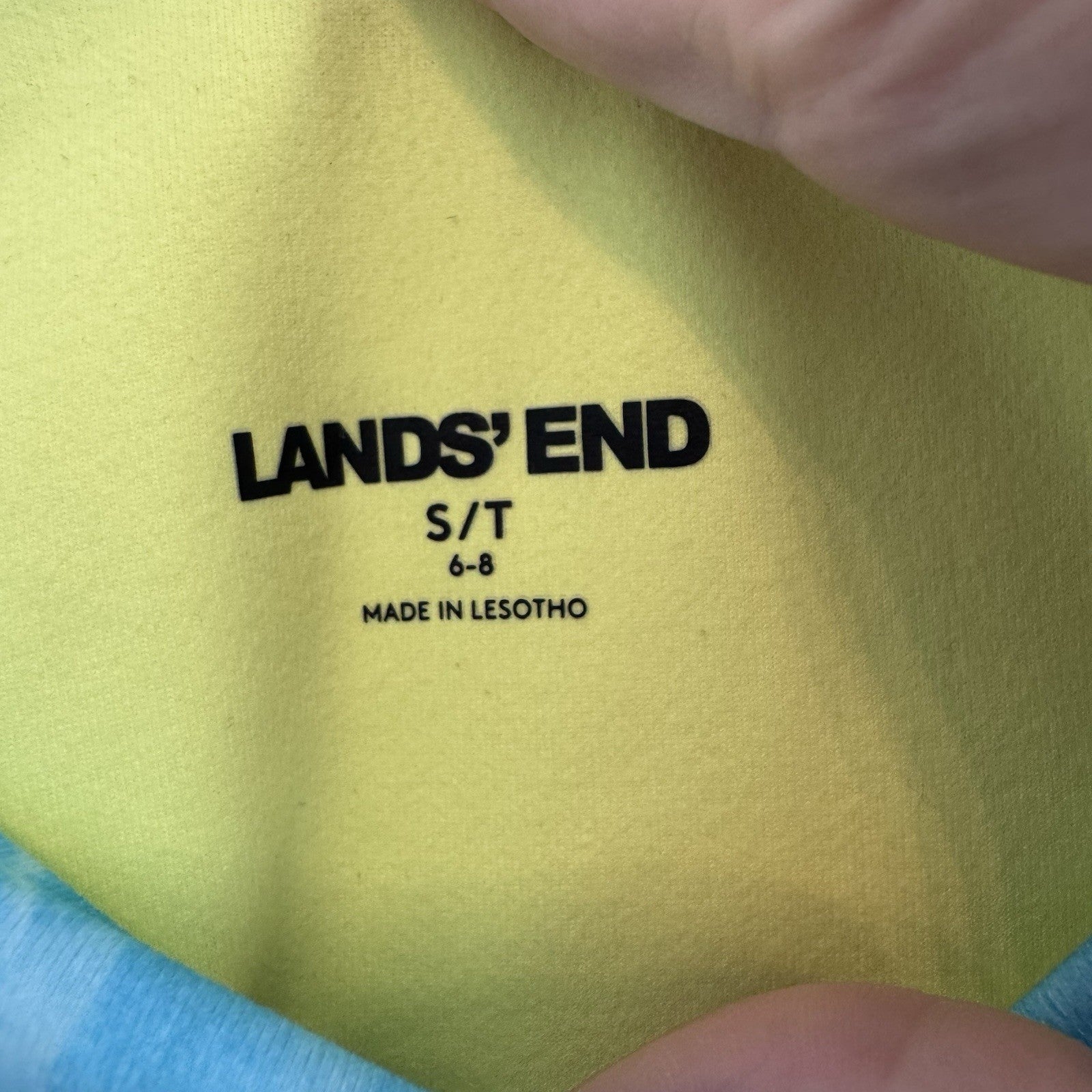 Lands’ End Women’s Leggings S/T 6-8 Blue Water Print Athletic Pants