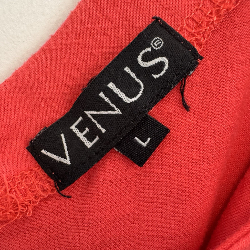 Venus Women's Large Coral Medallion Graphic V-Neck Empire Waist Mini Dress Boho
