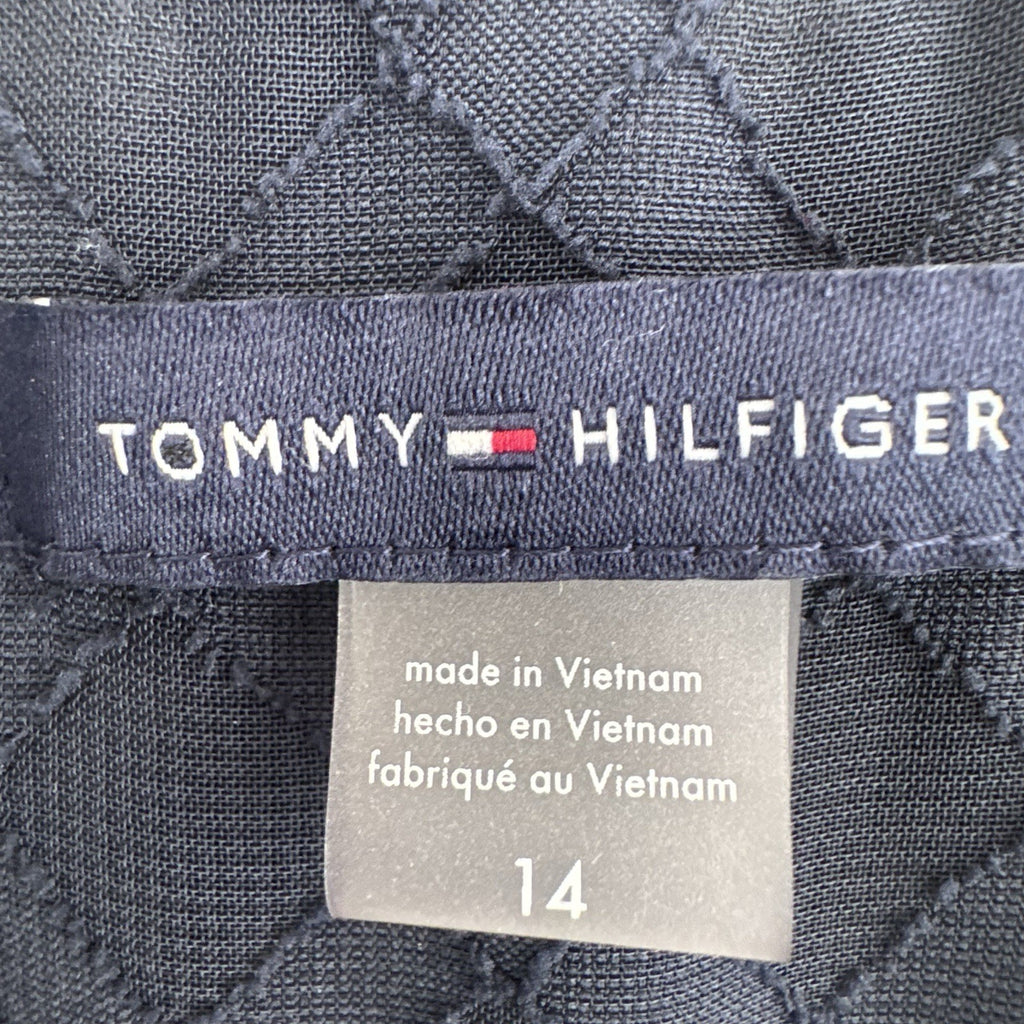 Tommy Hilfiger Navy Midi Dress 14 Sleeveless V Neck Lined