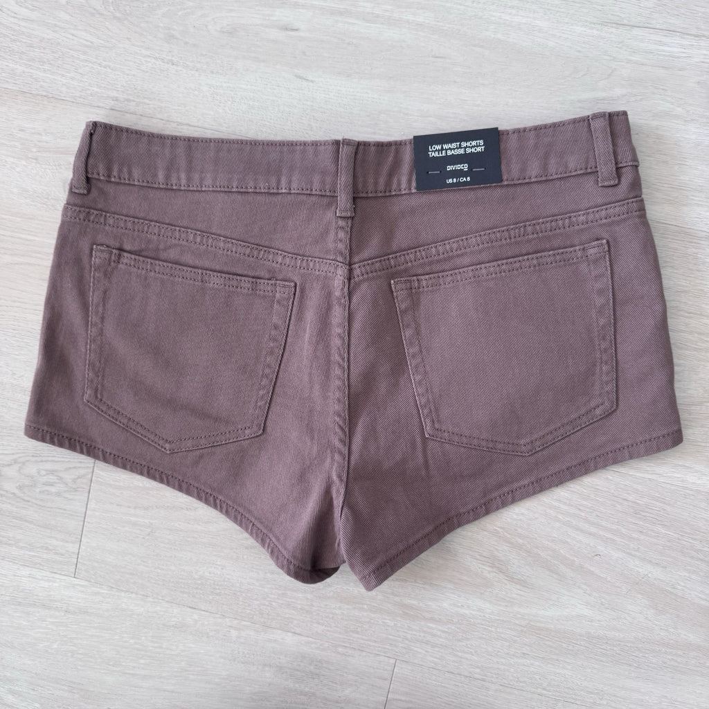 H&M Divided Low Rise Shorts US 8 Mauve Y2K NWT