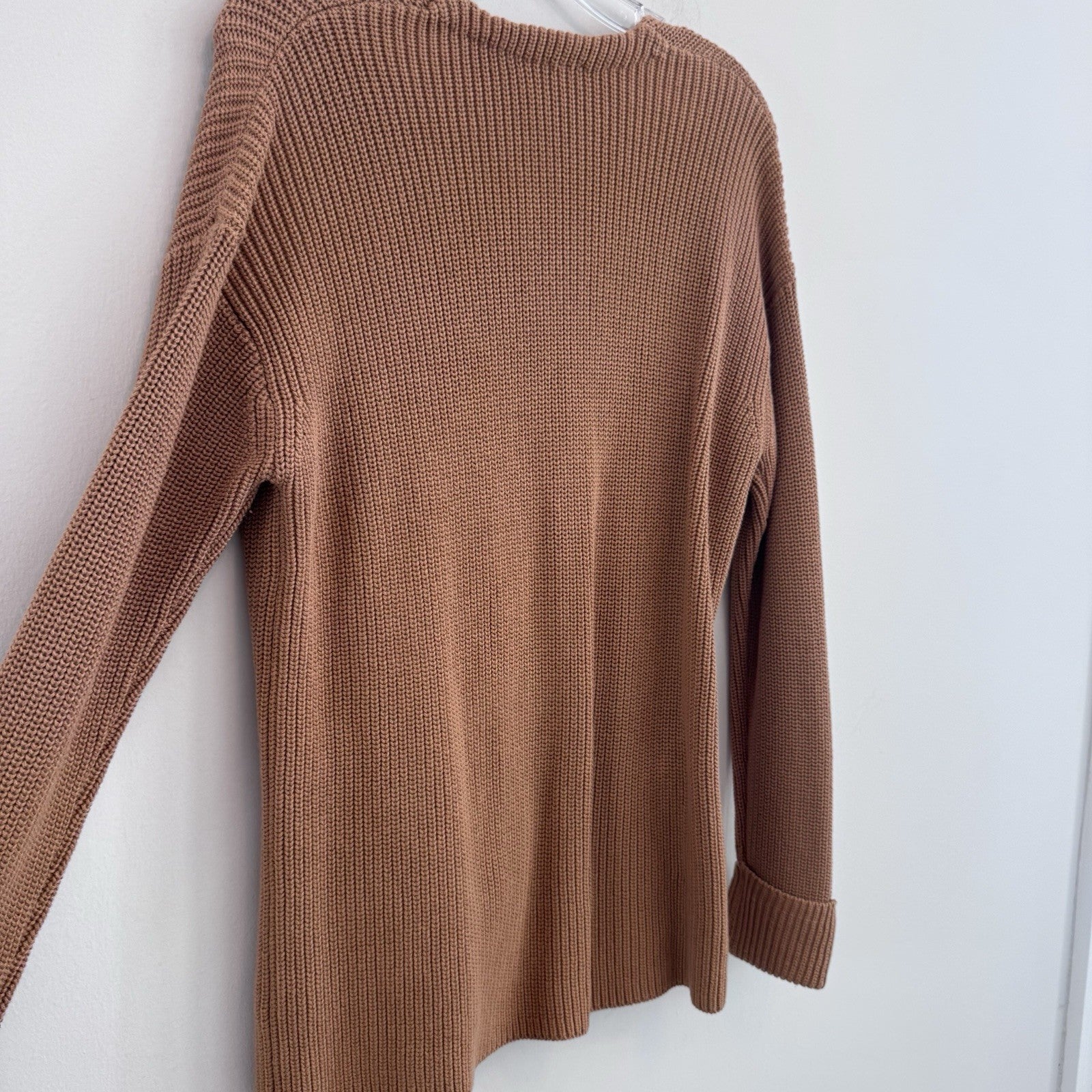 Free People Wrap Sweater Cardigan Small Brown Cotton Tie Waist Boho NWT Womens