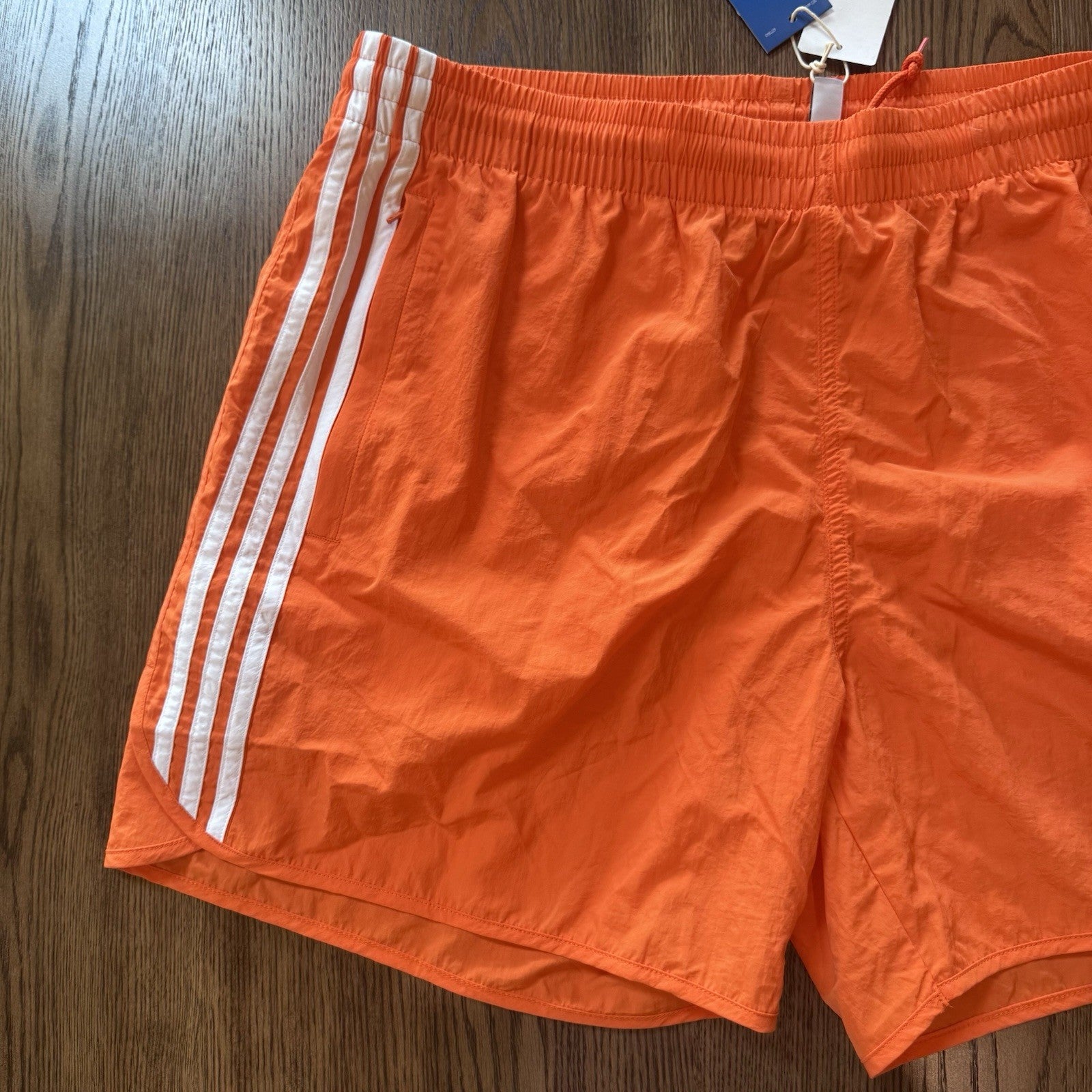 Adidas Originals 3-Stripes Swim Shorts Orange Trefoil Logo –  NWT XXL
