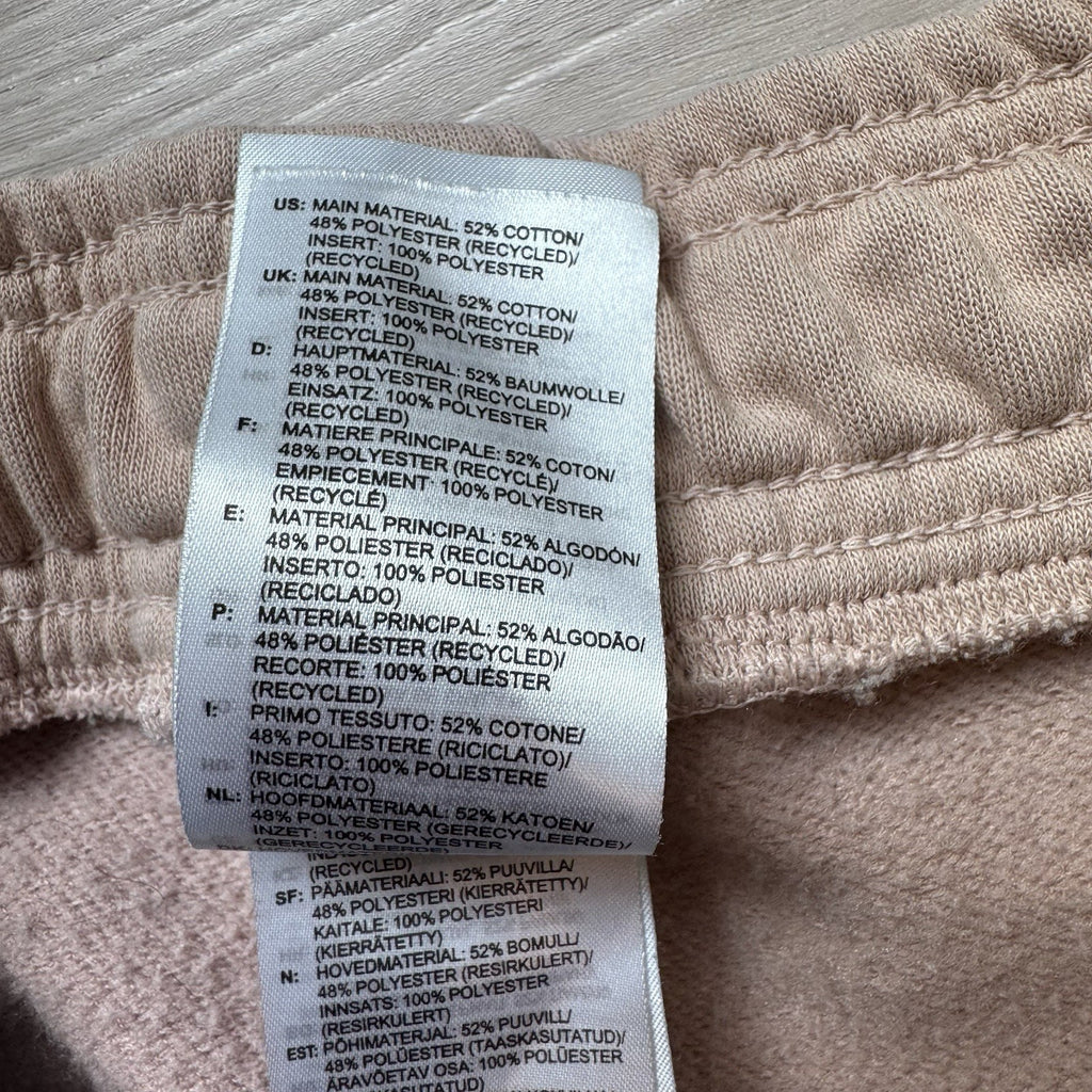 Adidas Womens Small Nude Orange Stripe Fleece Shorts Elastic Waist  Athleisure