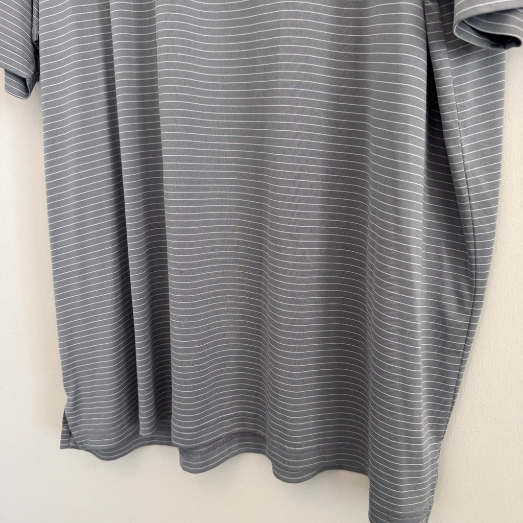 Jack Nicklaus Men XXL Gray Striped Golden Bear Performance Golf Polo Shirt