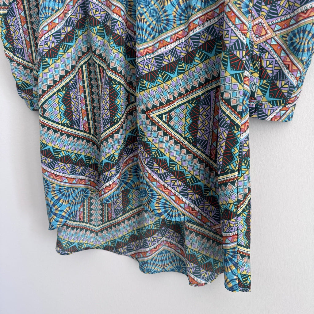 Romeo & Juliet Couture Boho Geometric Shirt Dress Size M