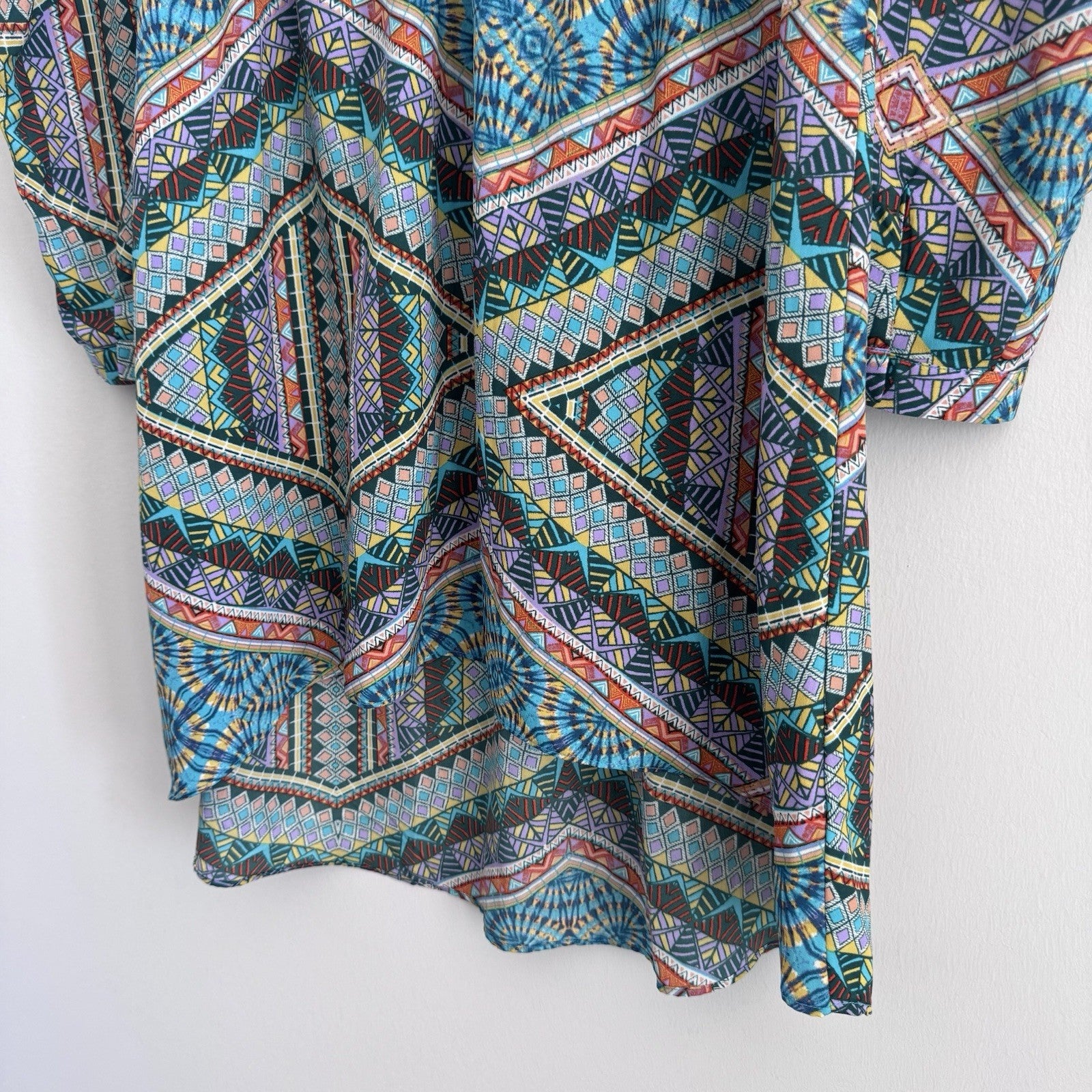 Romeo & Juliet Couture Boho Geometric Shirt Dress Size M
