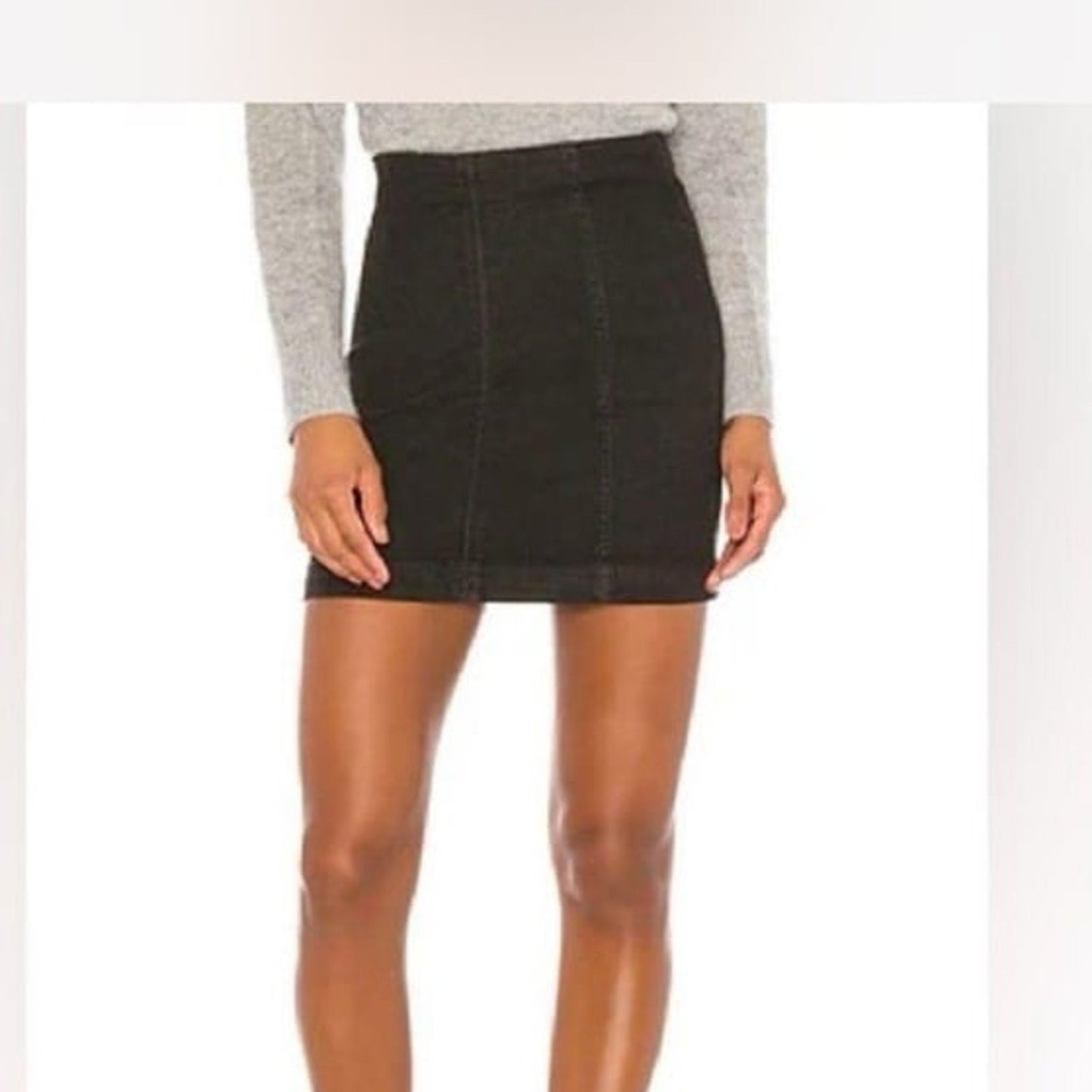 Free People Modern Femme denim black Mini Skirt Size 6