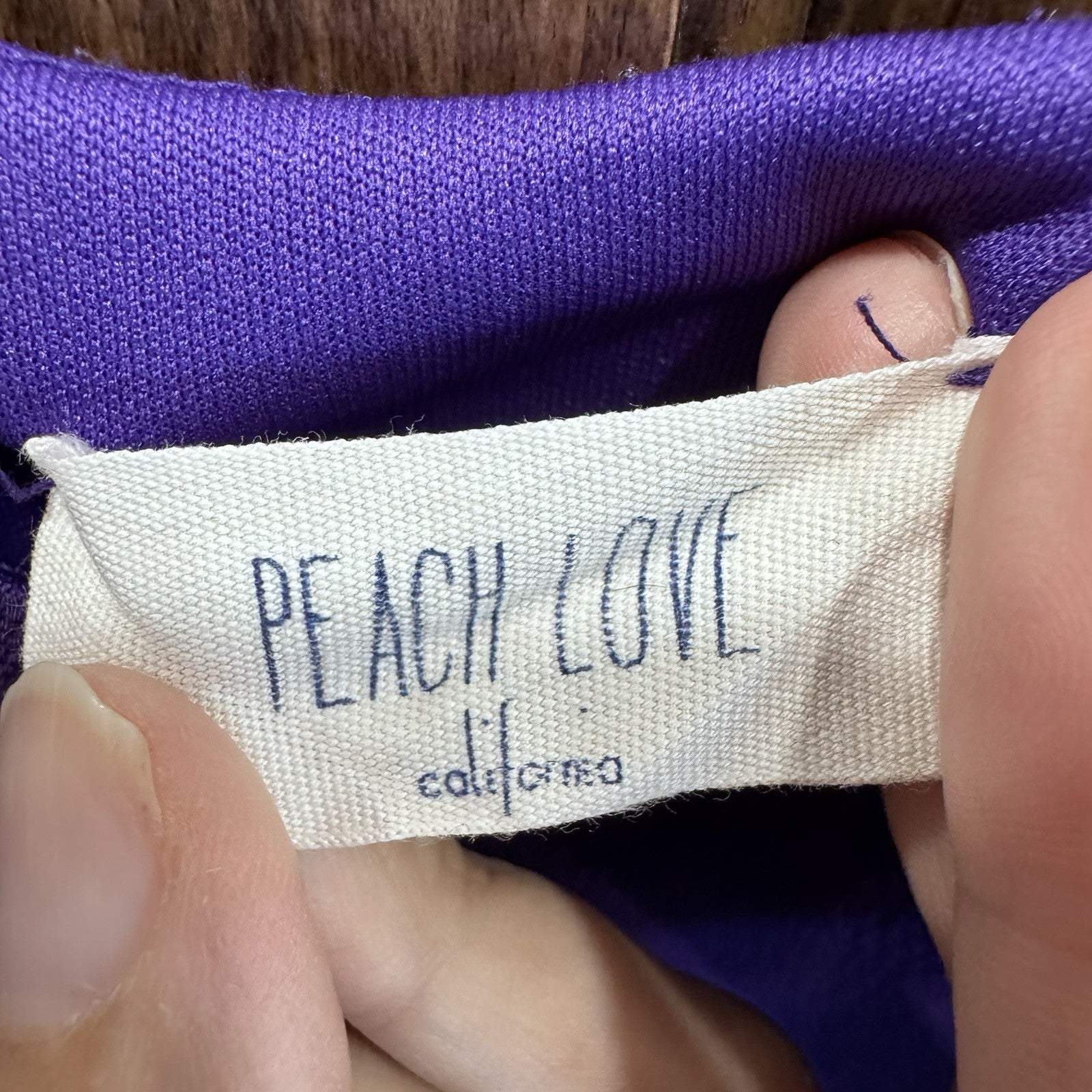 Peach Love California Purple Slip Dress Size Small Made in USA Spaghetti Strap