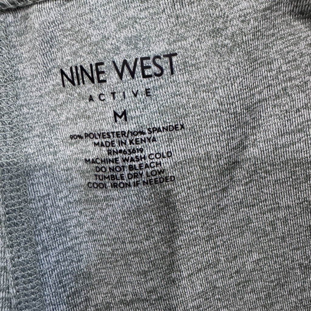 Nine West Active Heather Green Joggers Medium High Waisted Drawstring Sweatpants