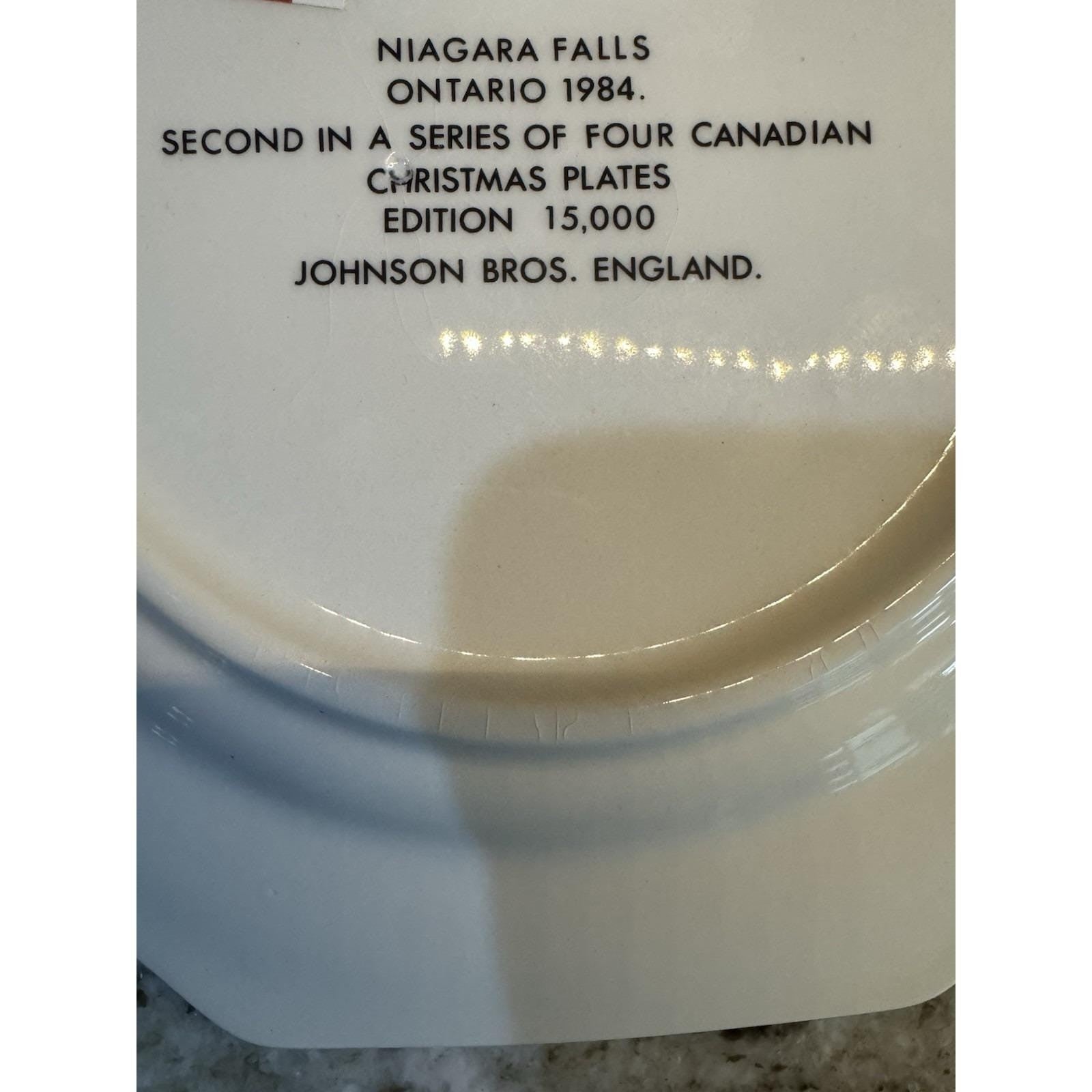 Johnson Bros. England Niagara Falls Ontario 1984 2nd in Series Christmas Plate