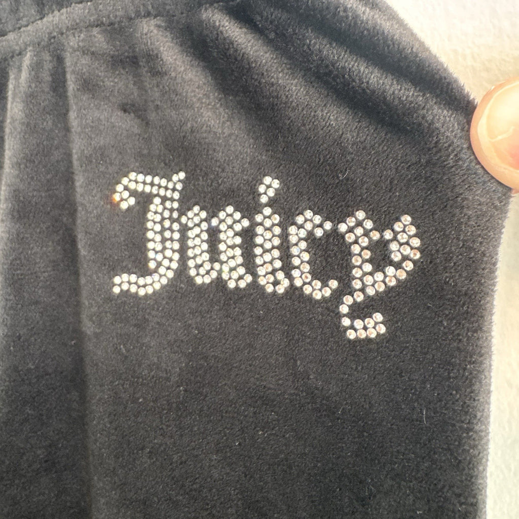 Juicy Couture Velour Tracksuit Set Black Rhinestone Logo Size M NWT Y2K