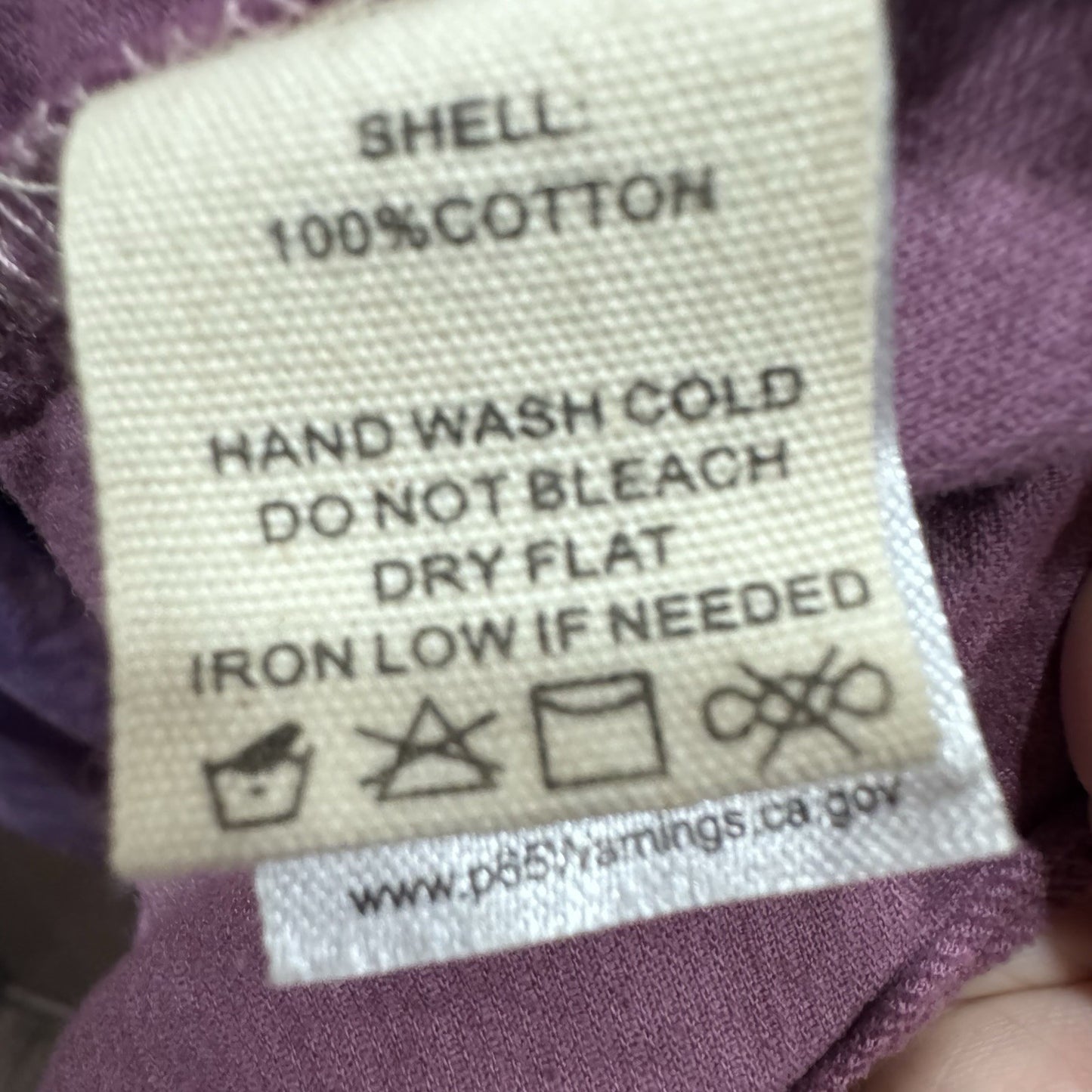 Peach Love California Acid Wash Button-Up Shirt - Small Purple Corduroy