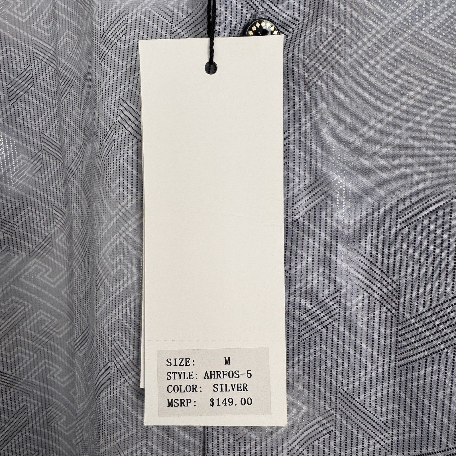 American Breed Smart Shirt Mens Medium Silver Metallic Geometric ss NWT