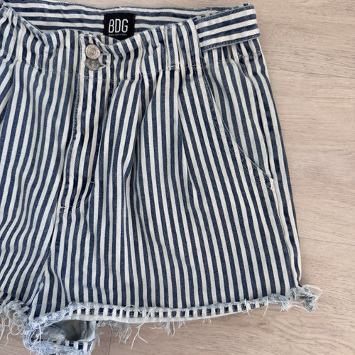 BDG Urban Outfitters Women’s Striped Denim Shorts W29 Raw Hem Y2K
