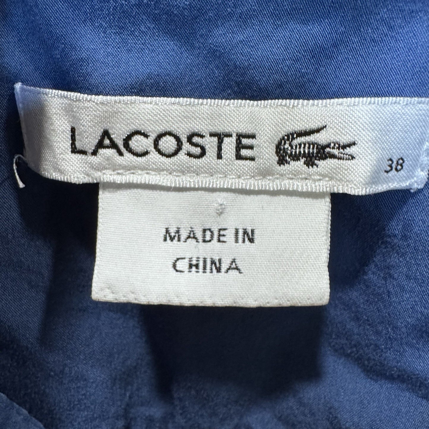 Lacoste Women’s Button-Down Shirt Size 38 Navy Blue