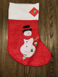 Snowman " Red Christmas Stocking NEW With Tag