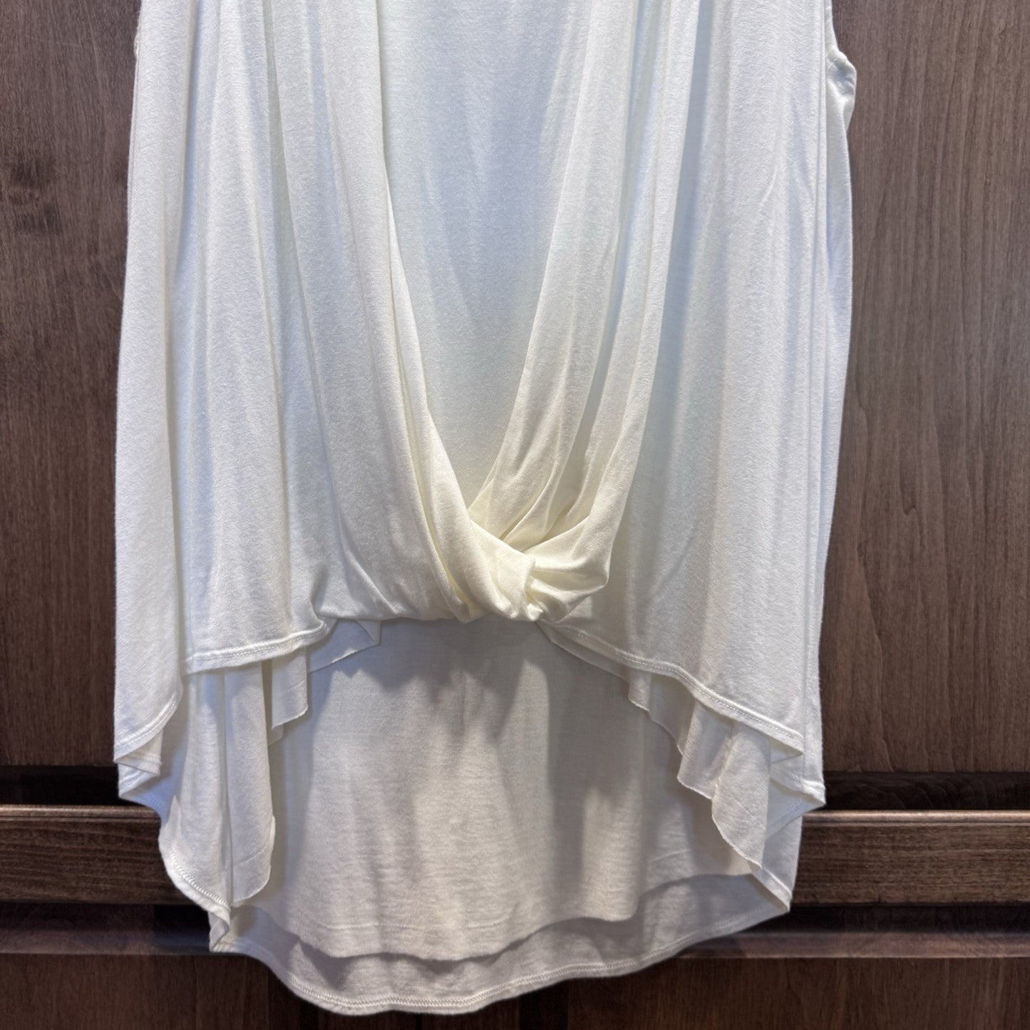 Artelier Nicole Miller White Sleeveless Drape Front Tank Top Size M USA