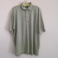 FootJoy Mens L Golf Polo Shirt Green Striped The Georgia Club Stretch