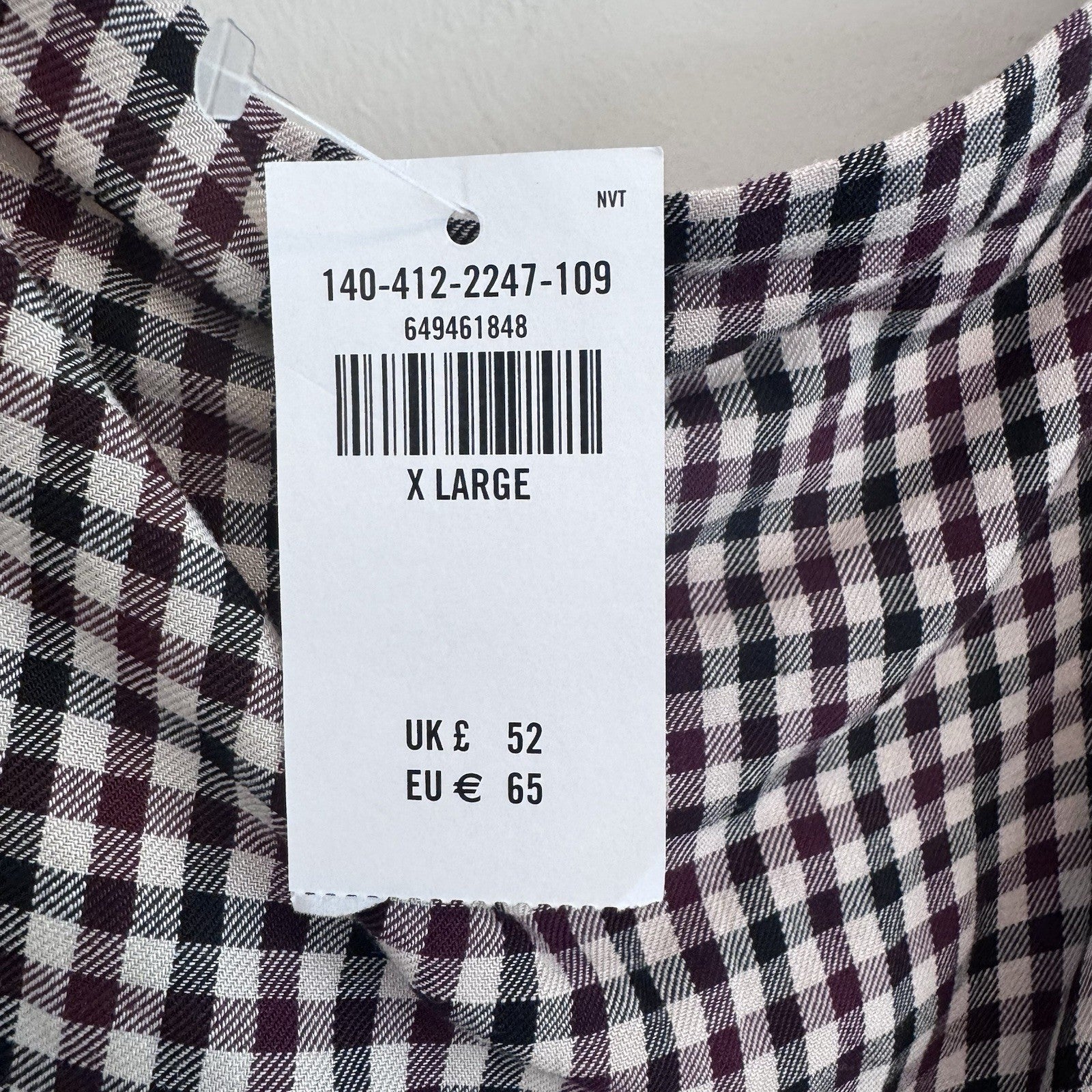 NWT Abercrombie Gingham Puff Sleeve Smocked Top XL Cottagecore Coquette