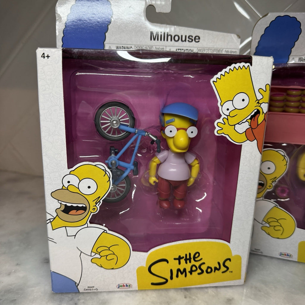 The Simpsons Action Figure Lot Bartman Homer Millhouse Kristy Marge Maggie Jakks