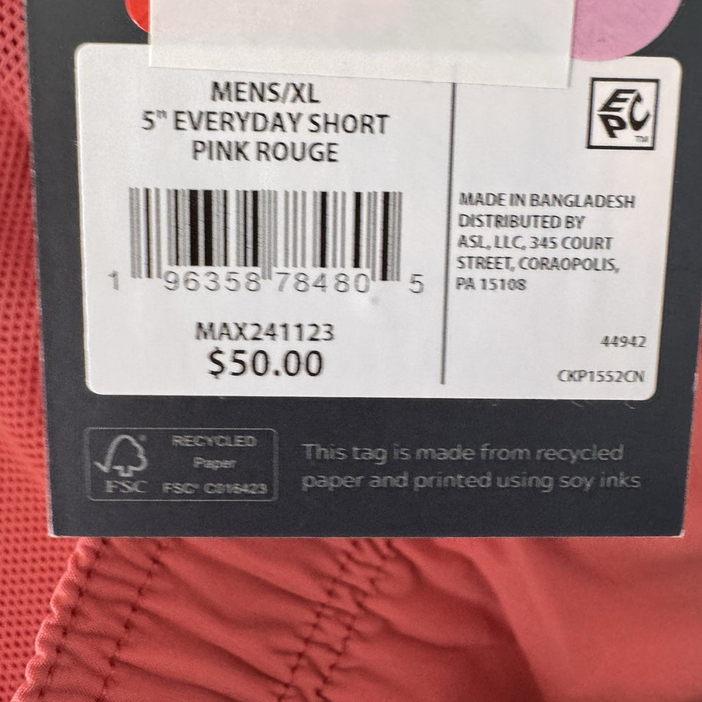 VRST Men's XL 5" Everyday Short Pink Rouge NWT Relaxed Fit Athletic Gym Training
