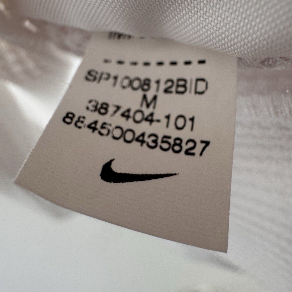 Nike Men's Medium White Performance Golf Polo Shirt Waffle Knit Swoosh