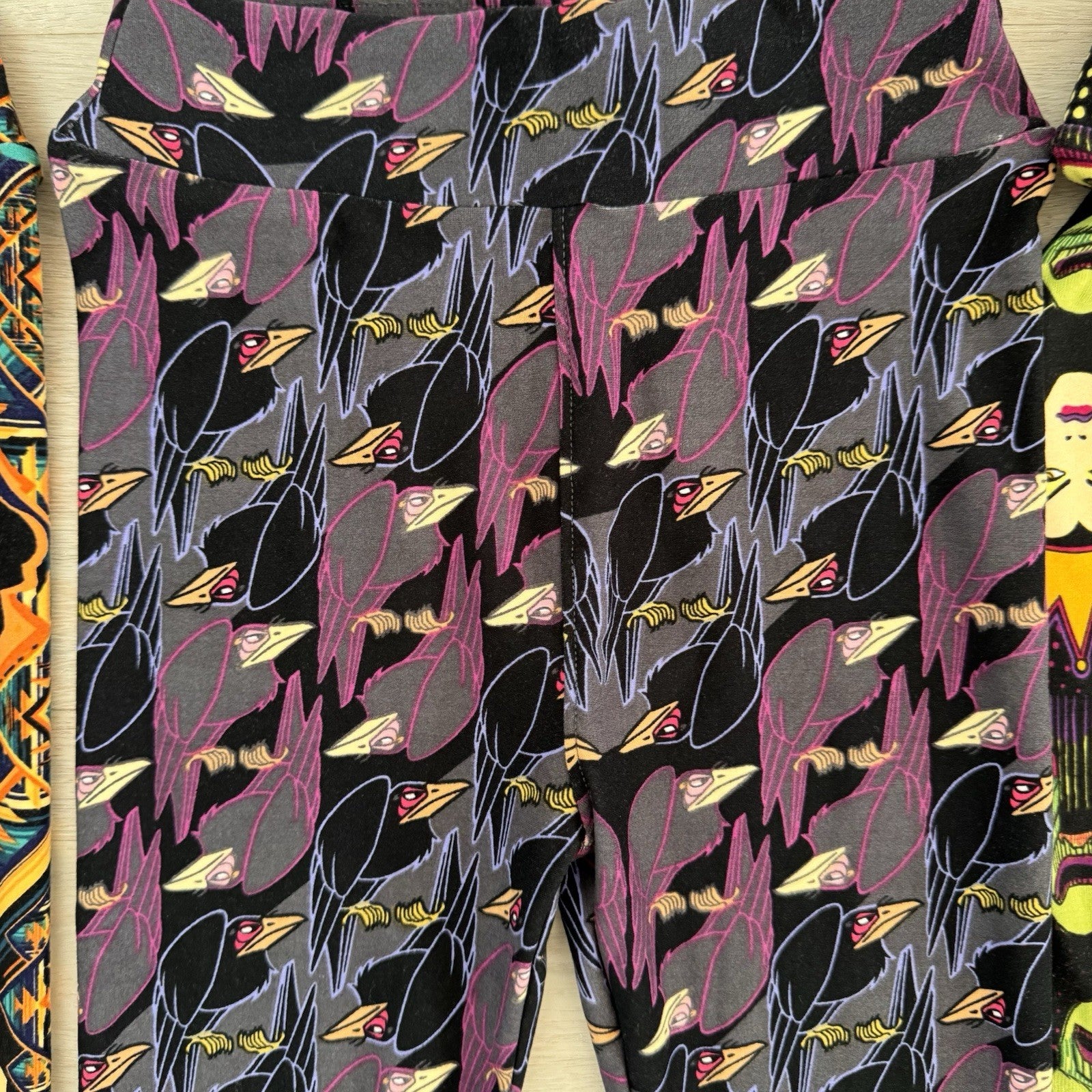 LuLaRoe Disney Villains Leggings Lot 4 L/XL Cruella Scar Evil Queen Maleficent