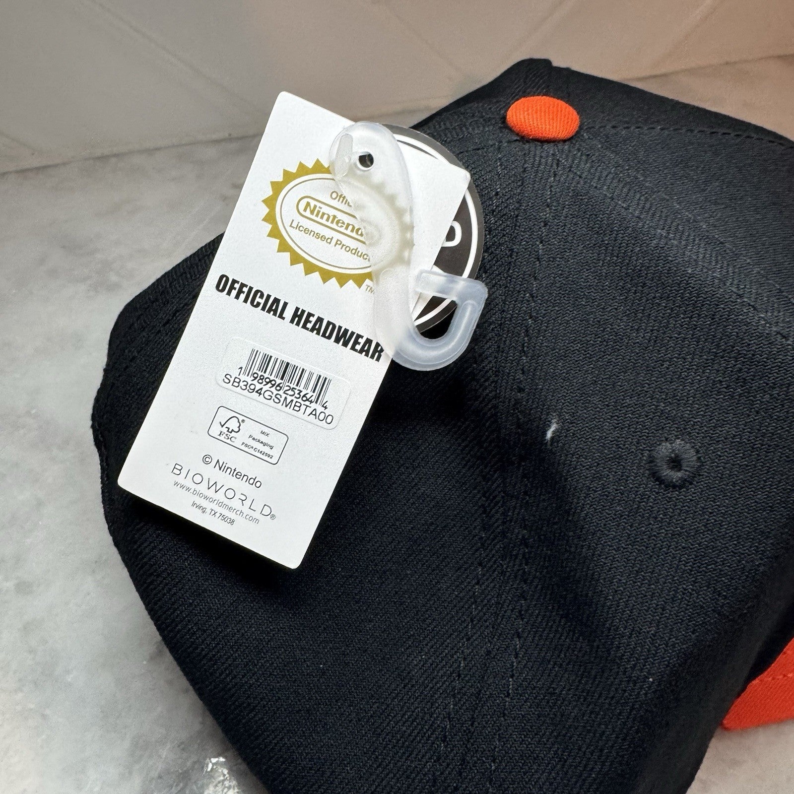 Nintendo Bowser Snapback Hat Black & Orange New With Tags One Size Fits All