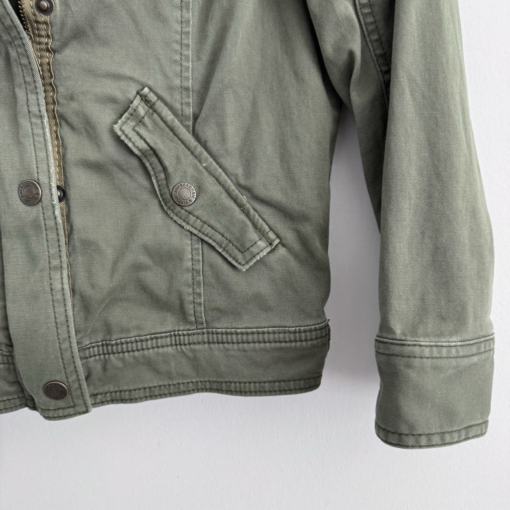 Abercrombie & Fitch Olive Utility Jacket M Hooded Y2K Military Women’s