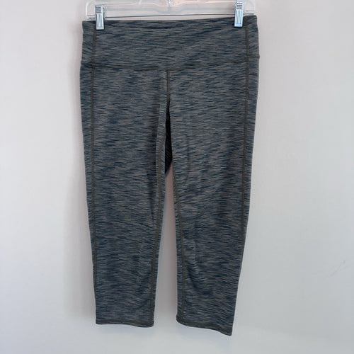 Athleta Capri Leggings Women Medium Gray Blue Space Dye Yoga Workout