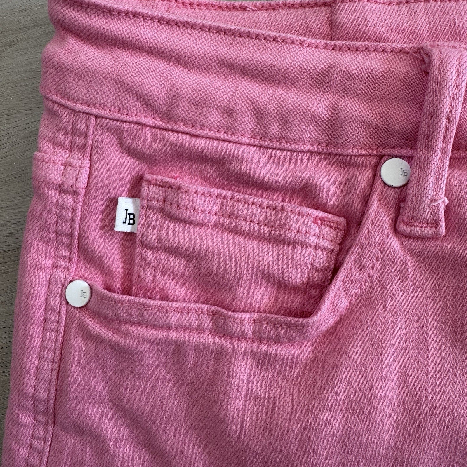 Judy Blue Pink Denim Shorts L Garment Dyed Stretch