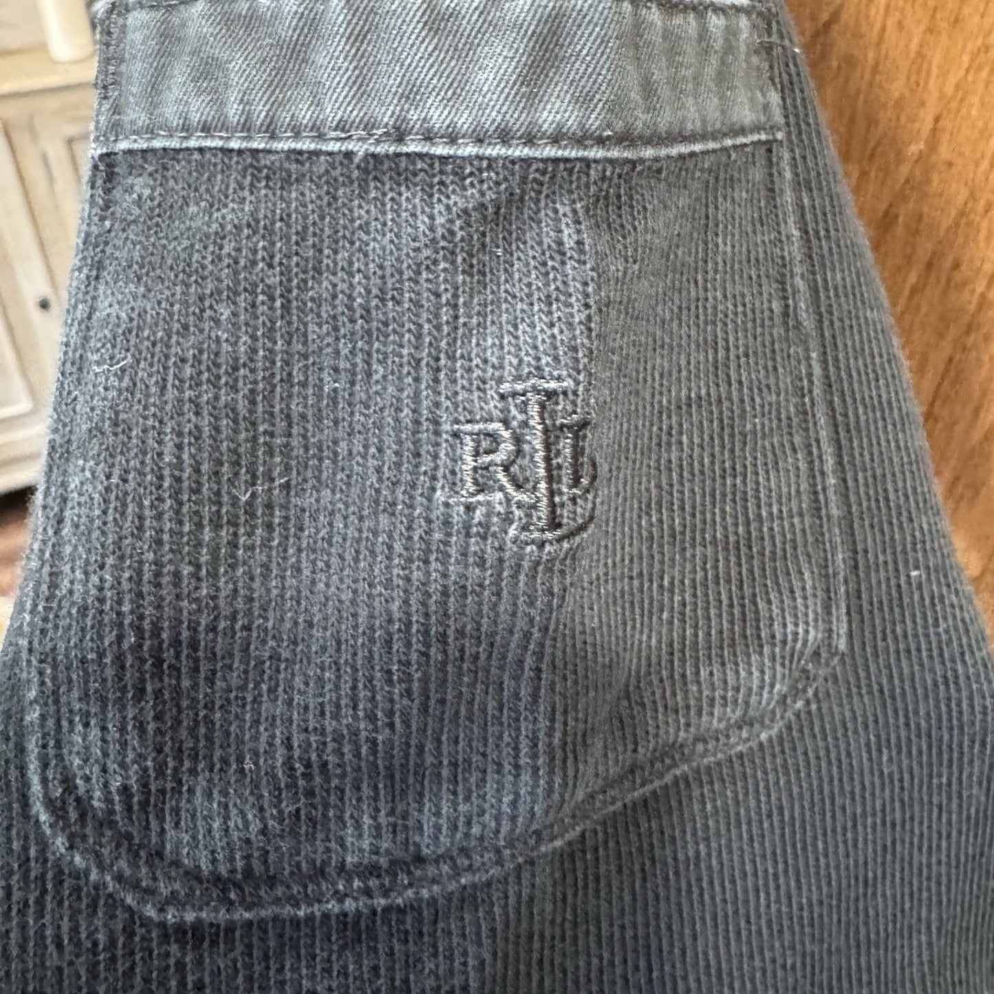 Lauren Ralph Lauren Black Waffle Knit Snap Button Pullover Top Size L