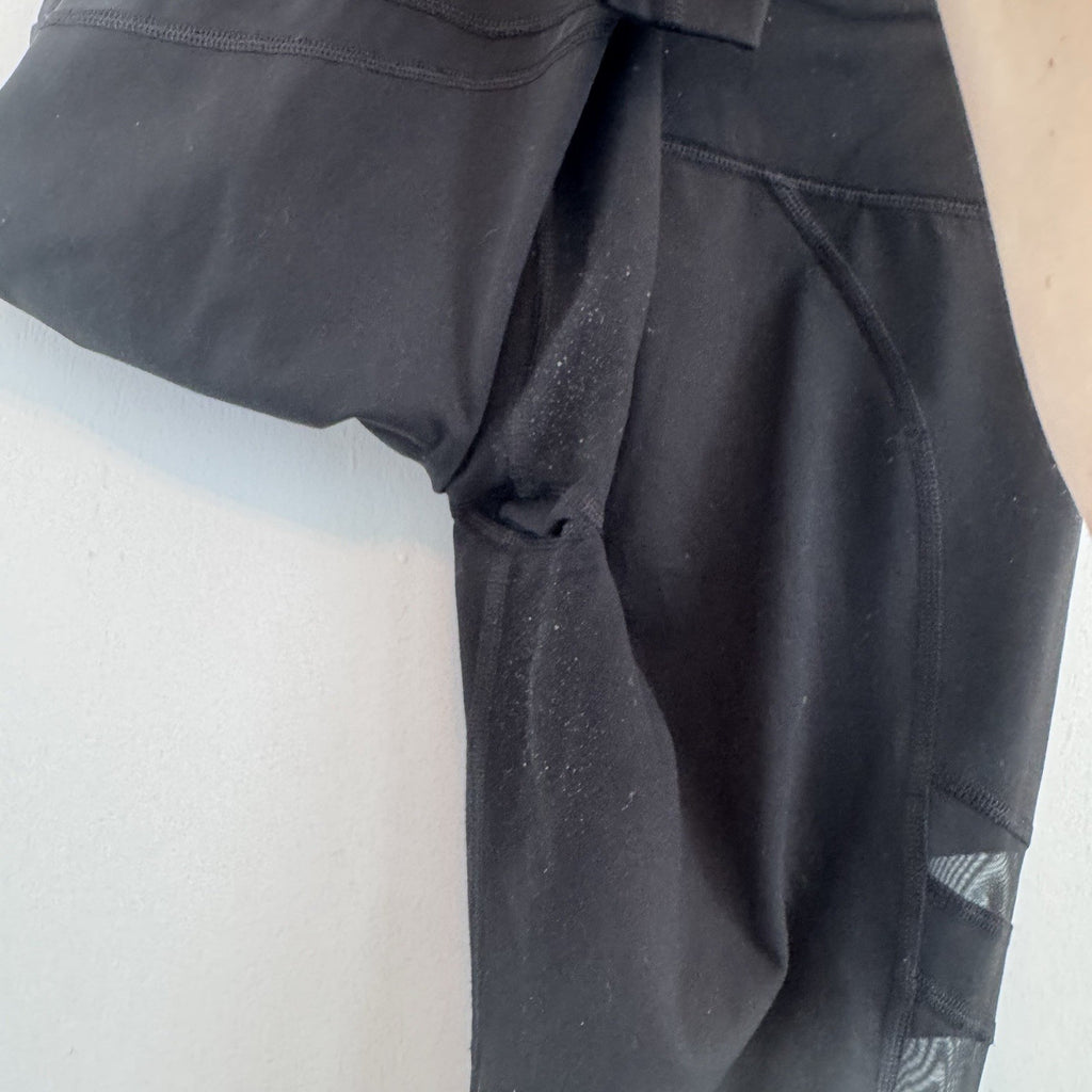 Victoria Sport Black Mesh Panel Leggings Women M Cropped Yoga Gym Pants