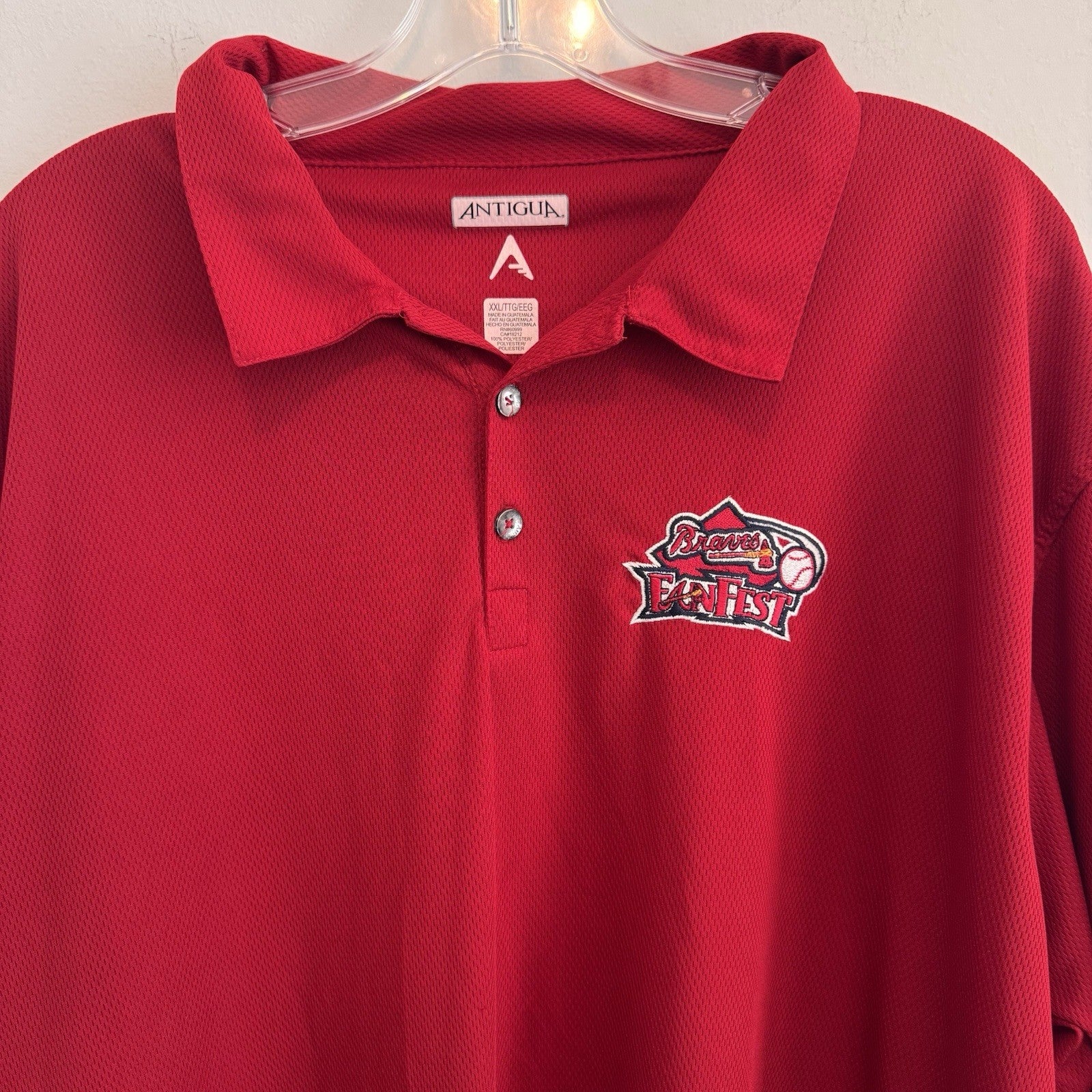 Antigua Atlanta Braves FanFest Polo Shirt Men’s XXL Red Performance Golf