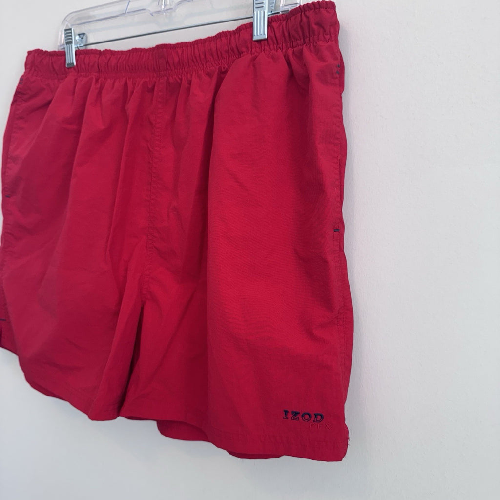 IZOD PerformX Men’s XL Red Swim Trunks Shorts Mesh Lined Quick Dry Beach