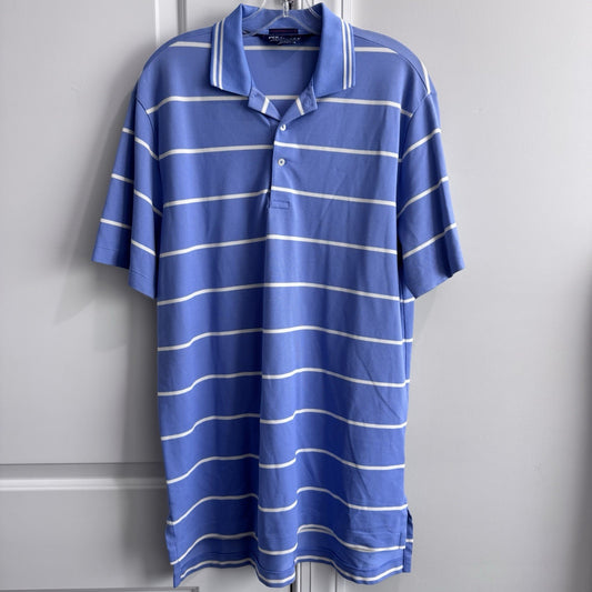 Polo Golf Ralph Lauren Performance Blue White Stripe Polo Shirt Men’s M