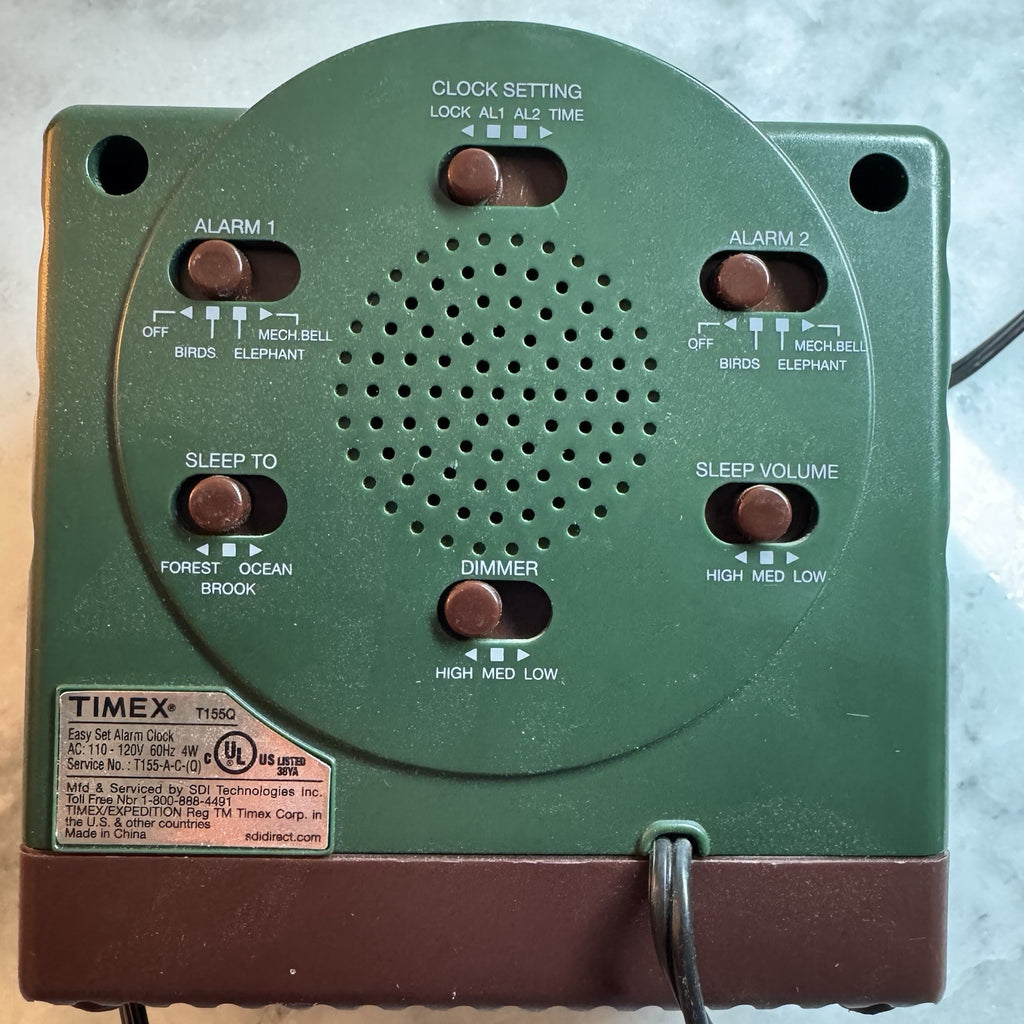Vtg Timex Expedition T155Q Digital Alarm Clock Nature Sounds Forest Ocean Birds