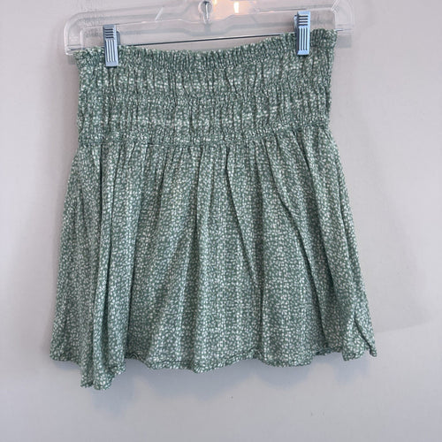 Abercrombie Kids Green Smocked Skort Size 13/14 Floral Boho Skirt