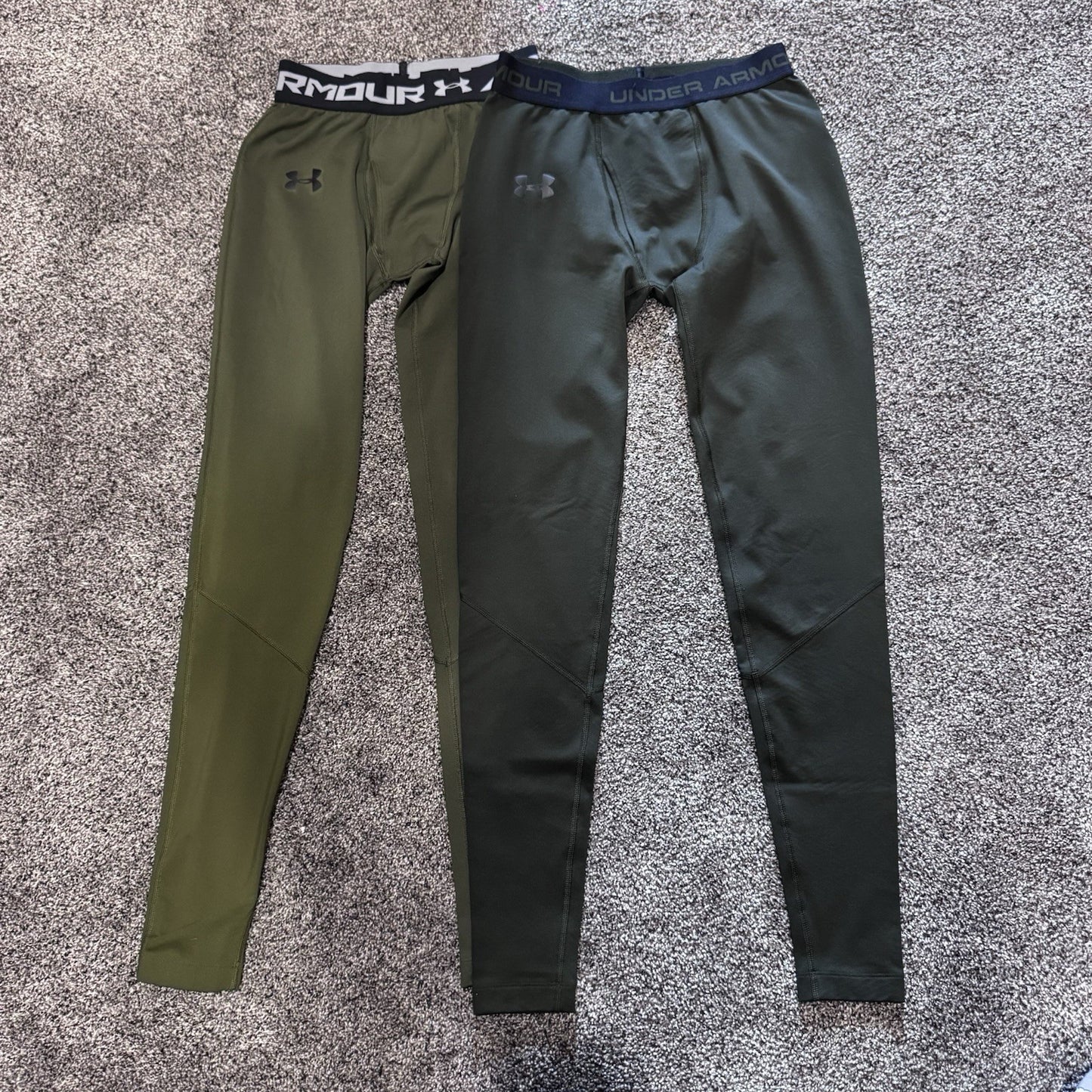LOT Under Armour ColdGear Leggings Bundle Men’s Small Olive Green Compression