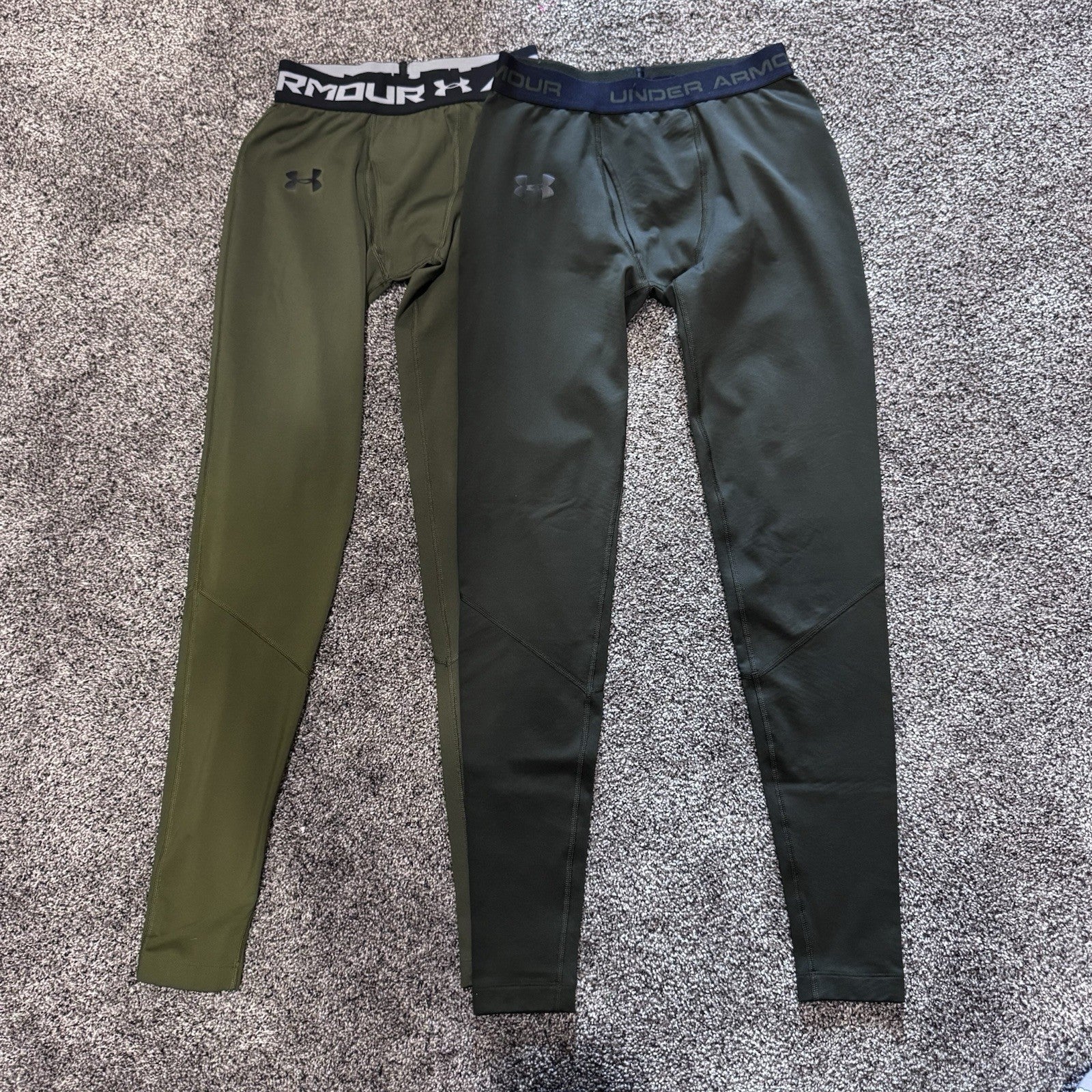 LOT Under Armour ColdGear Leggings Bundle Men’s Small Olive Green Compression