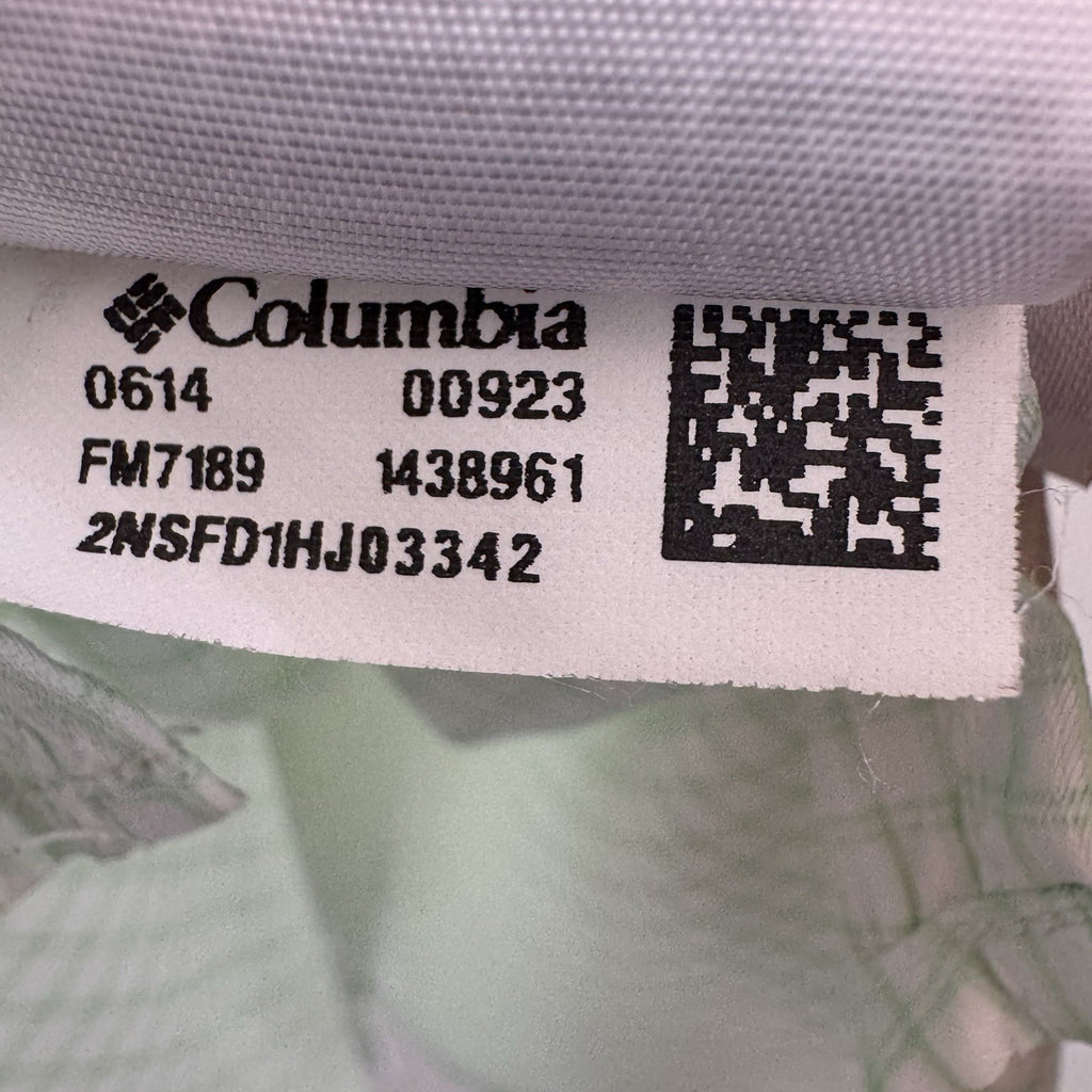 Columbia PFG Super Tamiami Shirt Mens Small S Mint Green Plaid Fishing S/S