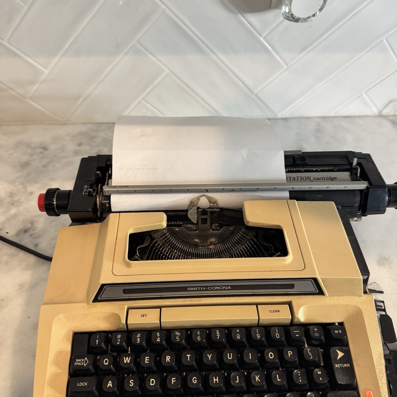 Vintage Smith Corona 6E Electric Typewriter Beige Tested Working Retro